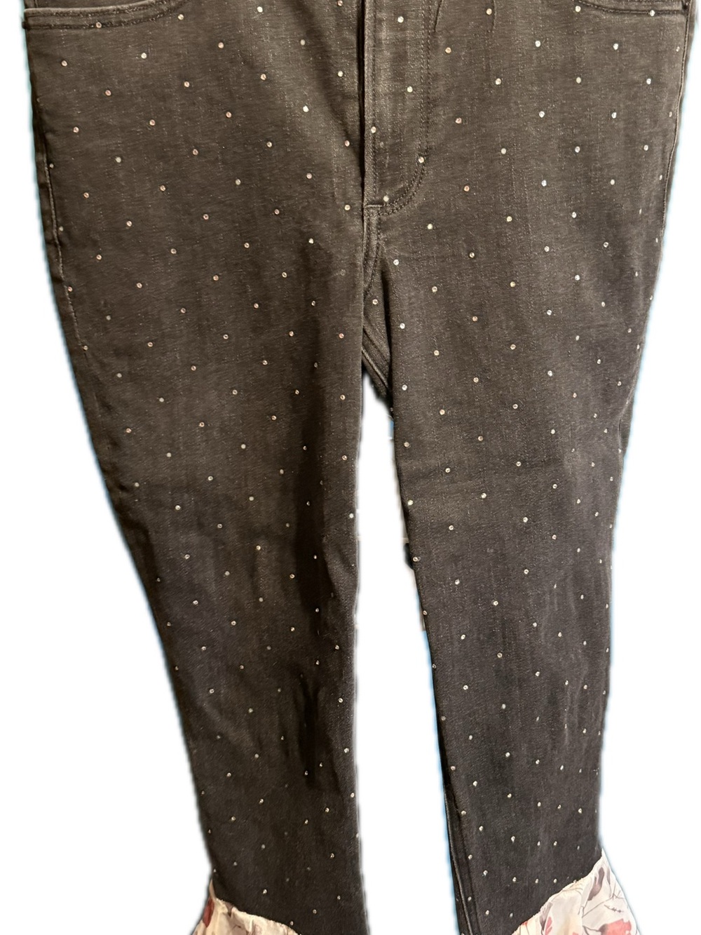 Express Black rhinestone with White Logo Detail